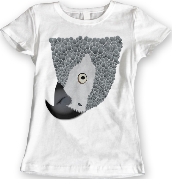 African Grey Parrot [female] T-shirts By Daniel Bevis - Afro Woman Shirt (578x600), Png Download