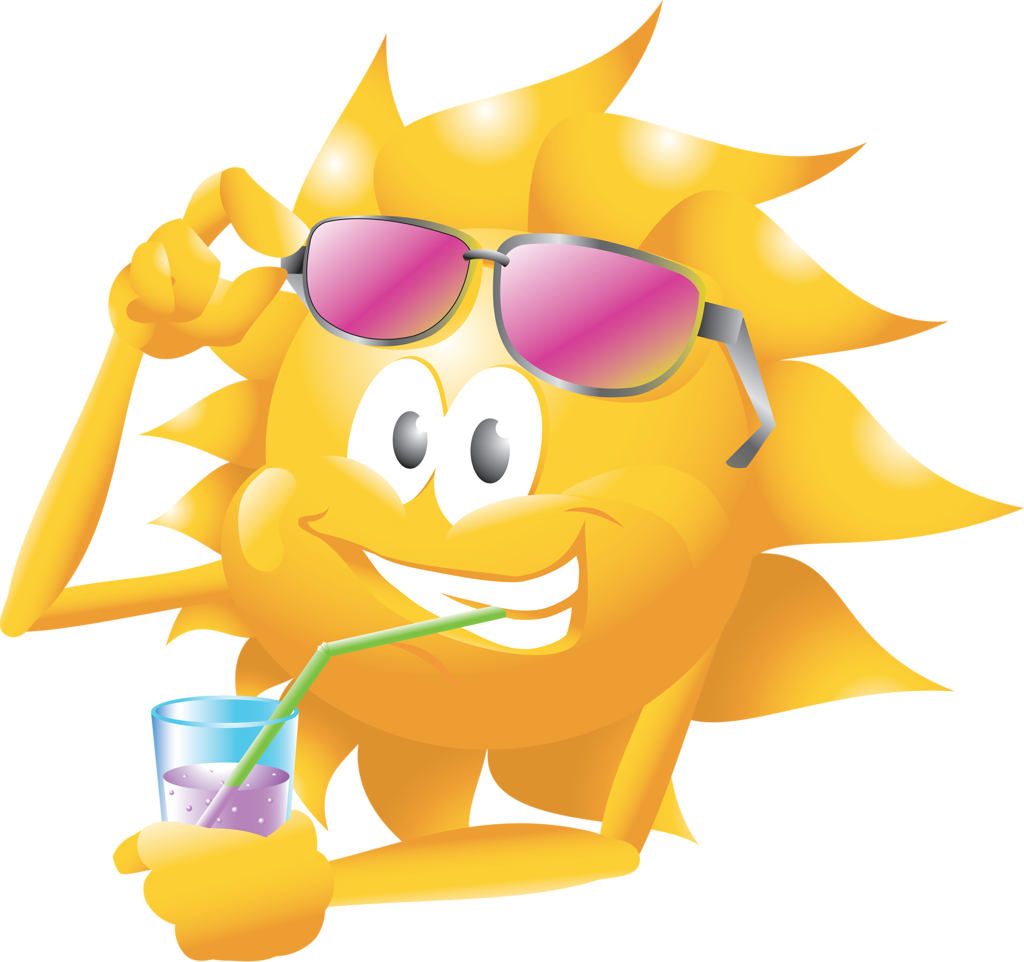 The Emoji - Sun Drinking (1024x962), Png Download