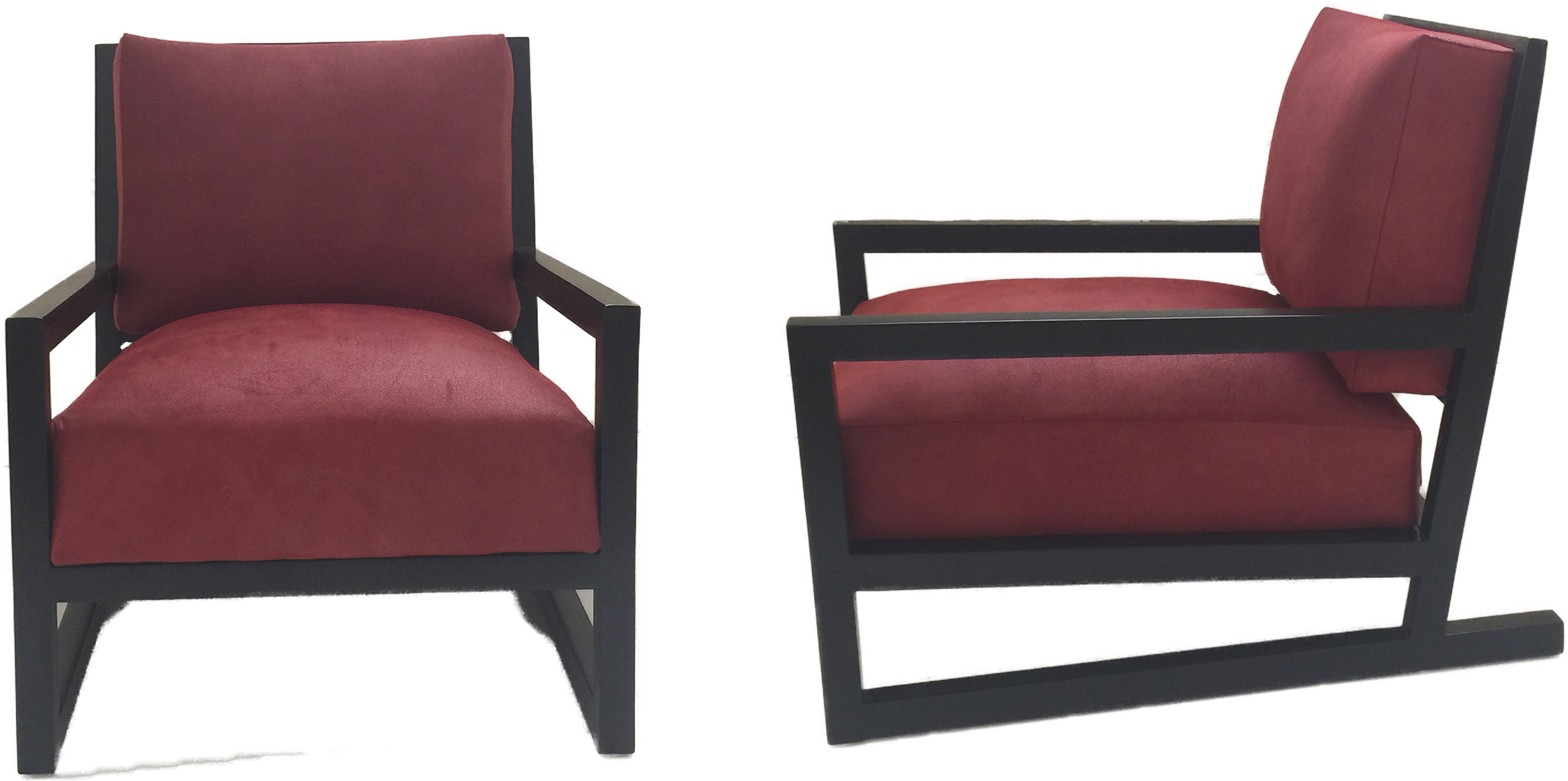 Burgundy Modern Chair - Club Chair (3480x2041), Png Download