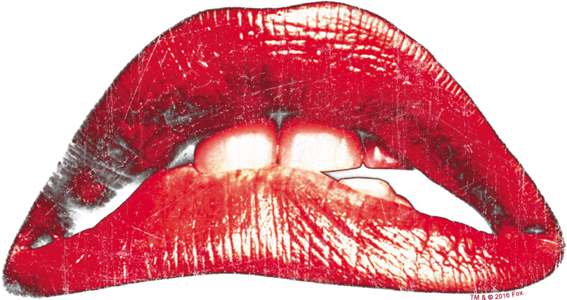 Rocky Horror Picture Show Classic Lips Men's Tall Fit - Rocky Horror Picture Show - Rhps Lips Logo On Black (850x614), Png Download