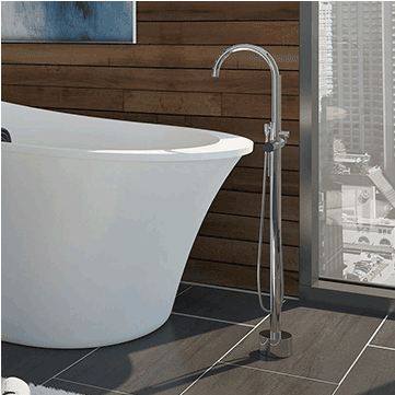 Freestanding Roman Tub Faucets - Schon Aiden 5.8 Ft. Reversible Drain Bathtub (400x400), Png Download