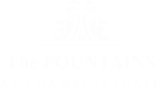 The Fountains At Championsgate Logo White - Woodlands County (550x309), Png Download