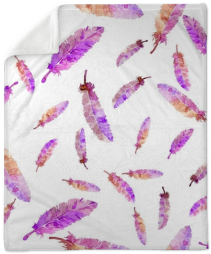 Watercolor Feathers Seamless Pattern - Plumas Violeta Sin Fondo (400x400), Png Download