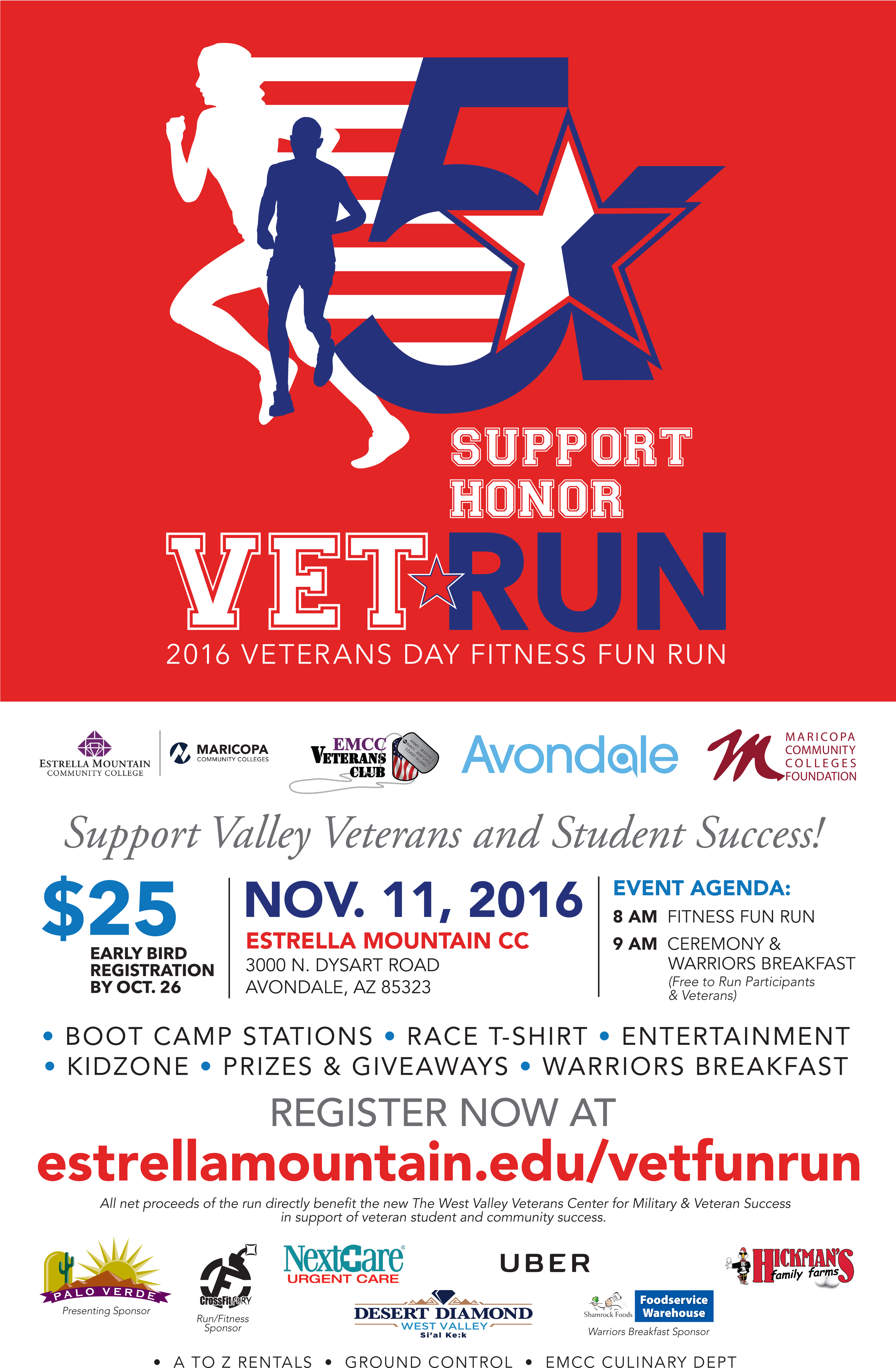 Emcc Cohosts Veterans Day Celebration And Fitness Fun - Veterans Day Race Flyer (3272x5116), Png Download