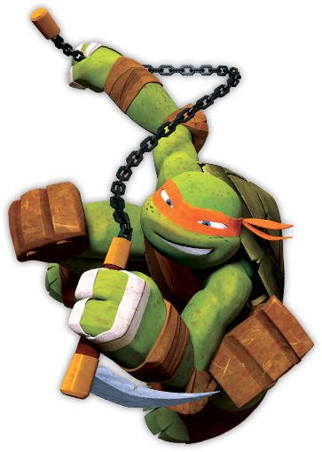 Michelangelo - Teenage Mutant Ninja Turtles Michelangelo Grappling (363x510), Png Download