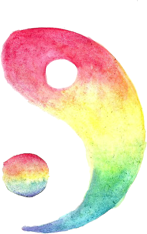 191 Images About Dibujitos, Pinturas, Retratos - Yin Yang Watercolor Png (500x545), Png Download