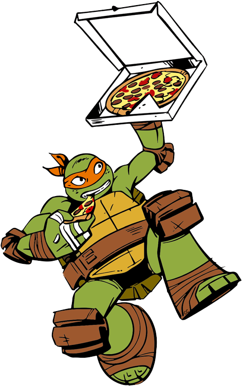 Teenage Mutant Ninja Turtles Tennage Mutant Ninja Turtles - Ninja Turtles Michelangelo Pizza (476x759), Png Download