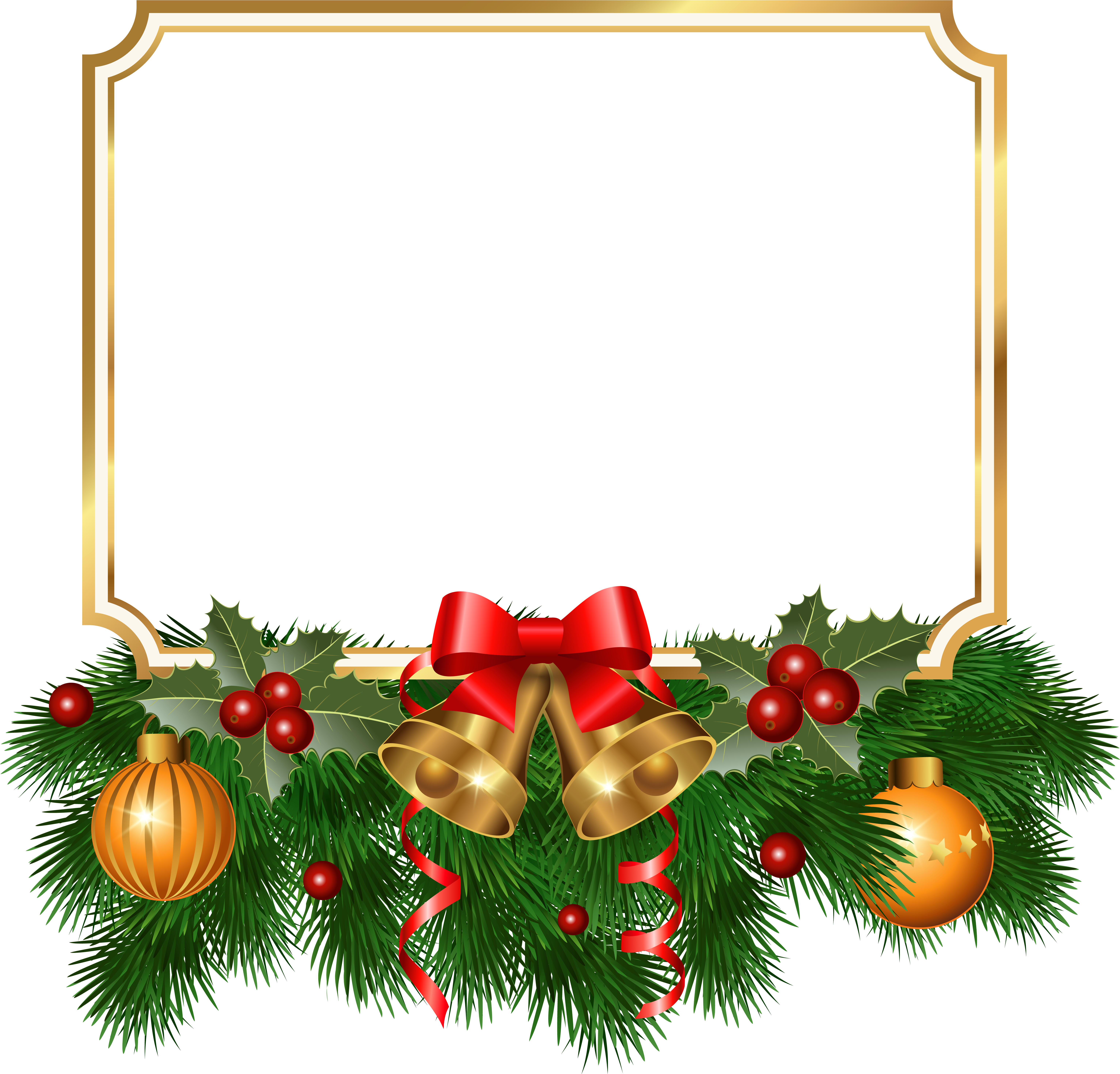 Christmas Golden Border Png Clipart Image - Marcos Navideñas En Png (6323x6065), Png Download
