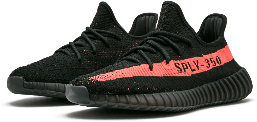 Adidas Boost V Red Clip Art Royalty Free Download - ั Yeezy 350 V2 Red (1000x600), Png Download
