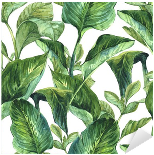 Tropical Leaves Watercolor Png Clip Stock - Tropical Leaves Wallpaper Watercolour (400x400), Png Download