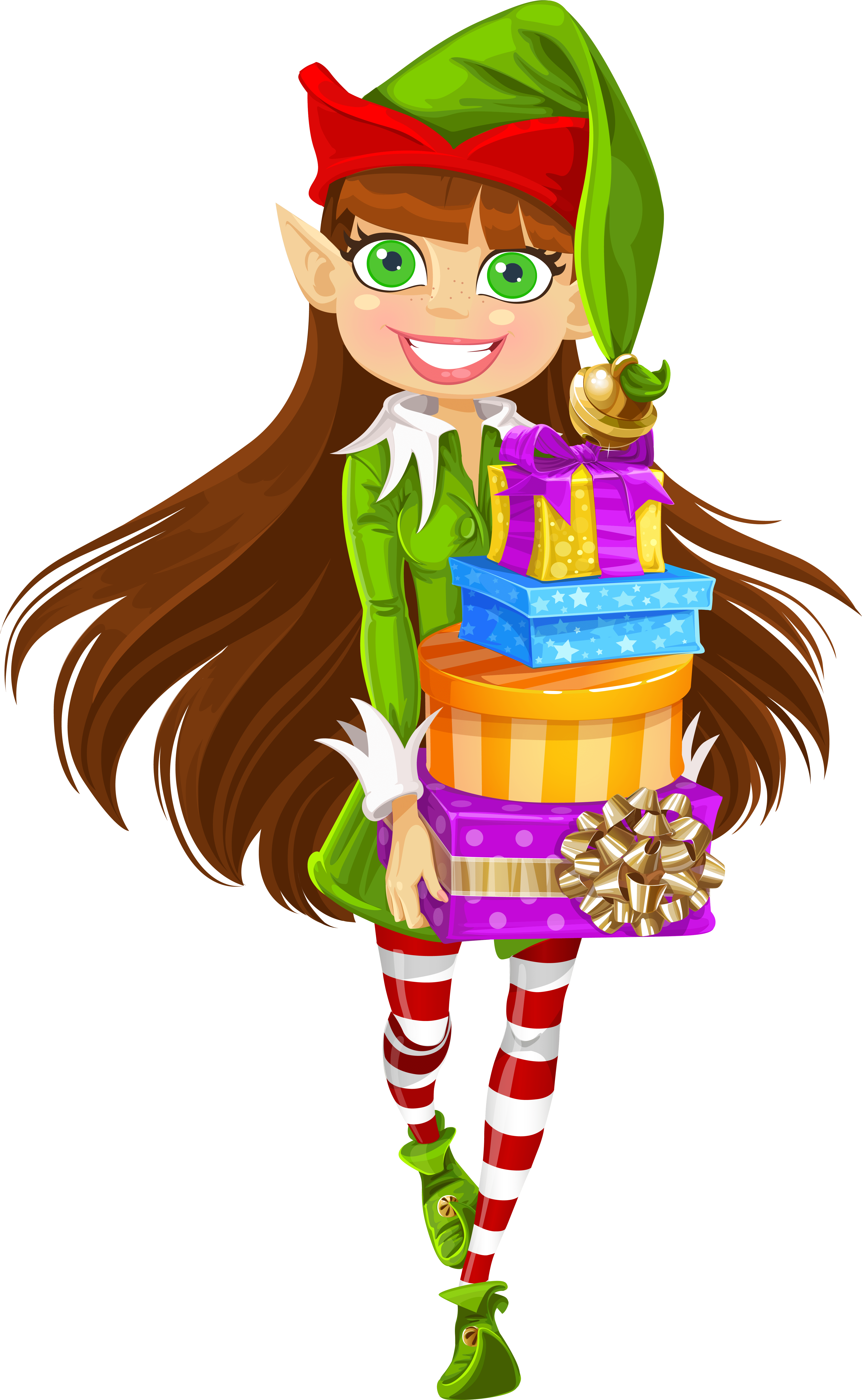 Christmas Girl Elf (4430x7075), Png Download