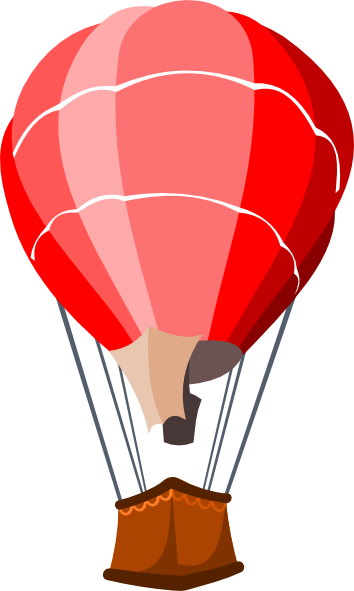 Hot Air Balloon Clipart Parachute - Red Hot Air Balloon Clipart (354x591), Png Download