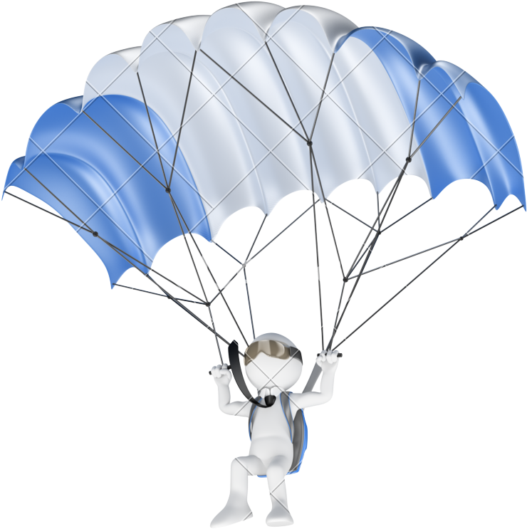 D Businessman With A Photos By - 3d Man Parachute (800x800), Png Download
