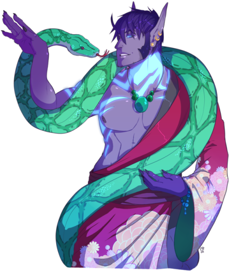 More Rhel And His Pet Snek Kaze - Illustration (500x559), Png Download