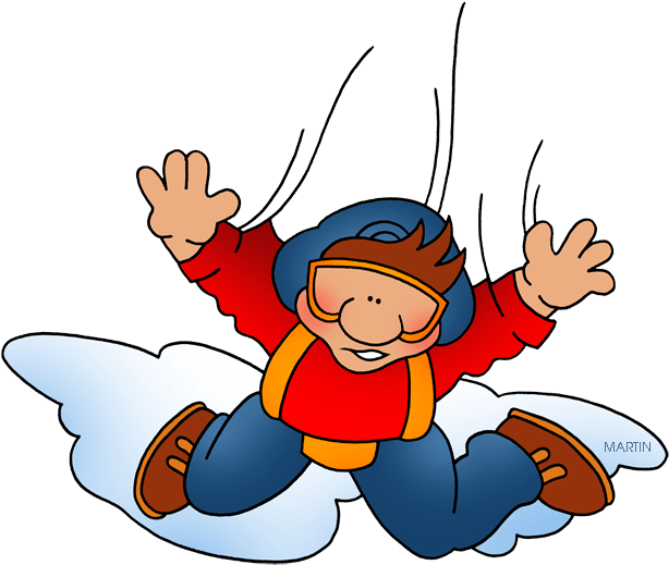 Parachute - Clip Art Sky Diving (648x572), Png Download