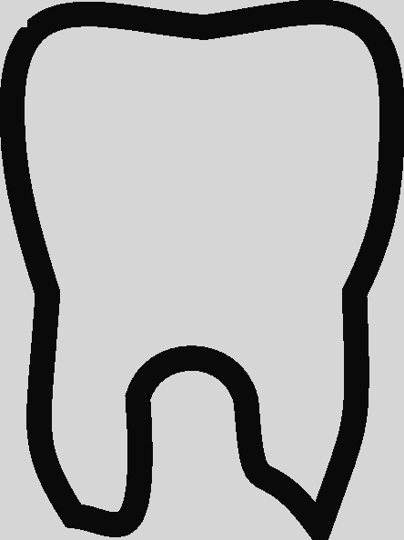 Teeth Clipart Black And White Clipart Of A Tooth - White Tooth Clip Art (444x594), Png Download