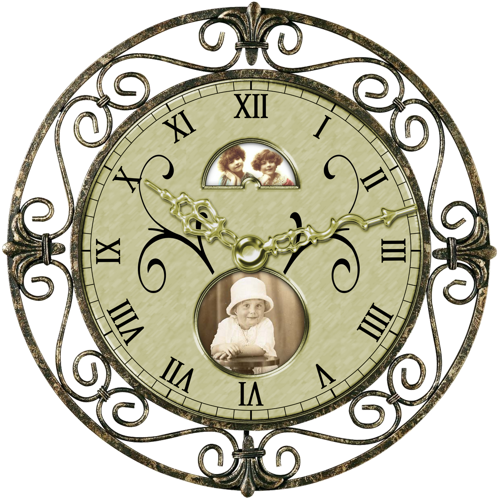 Vintage Clock Png Transparent Image - Clock Vintage Clip Art Png (1600x1599), Png Download