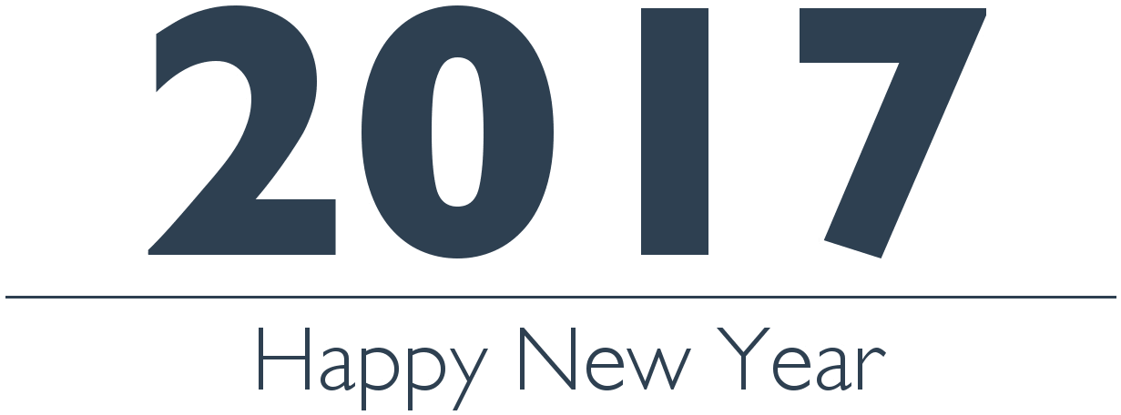 Happy New Year 2017 - Electric Blue (1310x556), Png Download