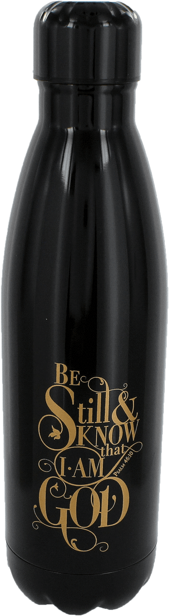 10 'be Still' Black 17oz Stainless Steel Water Bottle - Still And Know That I Am God (900x1349), Png Download