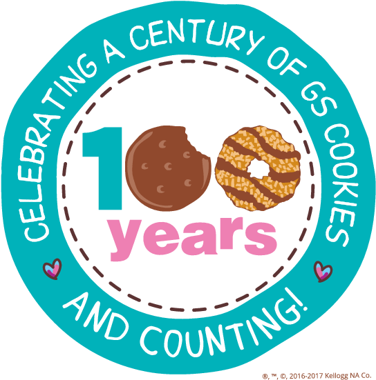 Theme Clipart Clip Art Little Brownie Bakers Girl Scout - 100 Years Girl Scout Cookies (576x576), Png Download