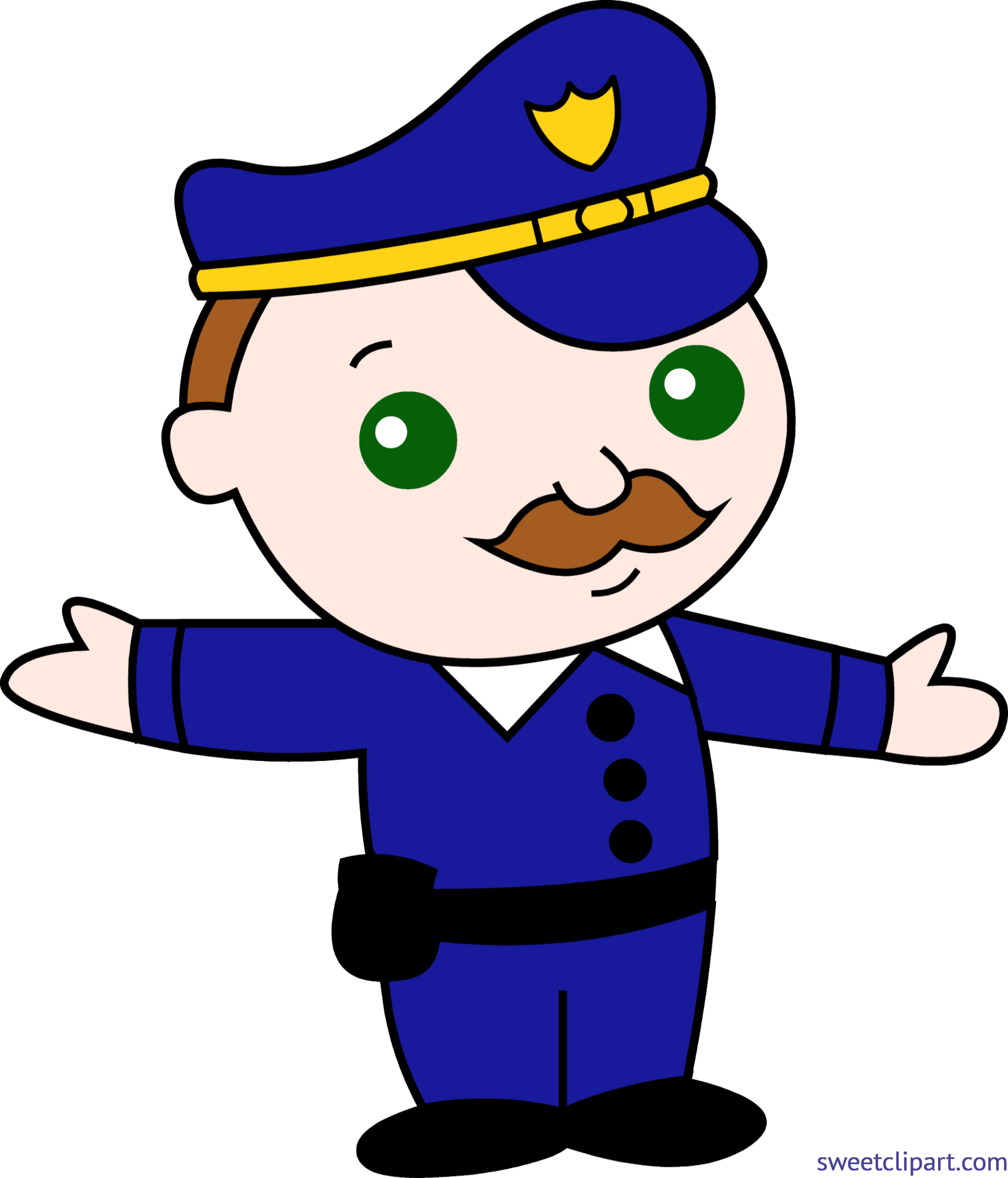 Jpg Freeuse Download Clipart Policeman - Security Guard Cartoon Png (5187x6062), Png Download