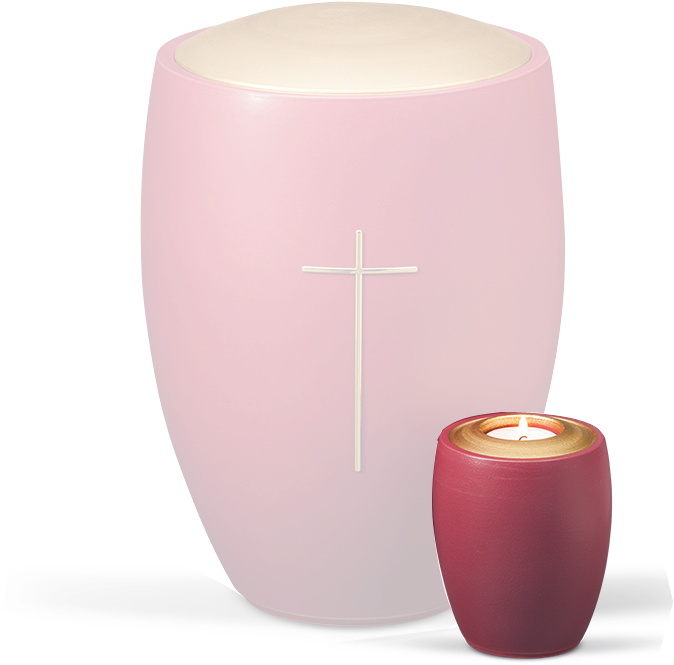 Keramikurne, Bordeaux, Deckel Goldfarbig, Gedenkurne - Candle (720x720), Png Download