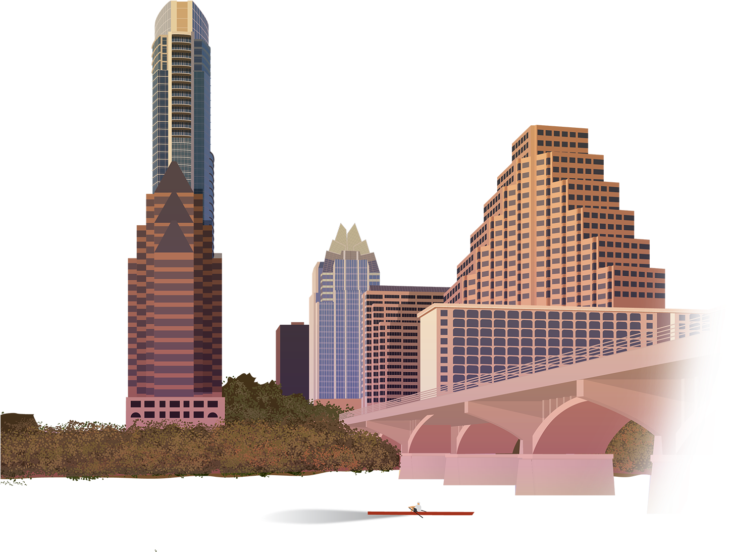 Austin Texas Png Clipart Black And White Stock - City Austin Skyline Png (1445x1261), Png Download