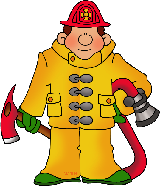 Firefighter Clipart Teacher - Fireman Clipart (557x648), Png Download