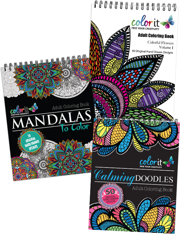 Colorit Classic Doodles Flowers Mandala V=1513980677 - 50 Original Hand Drawn Mandala Designs By Colorit Adult (612x792), Png Download