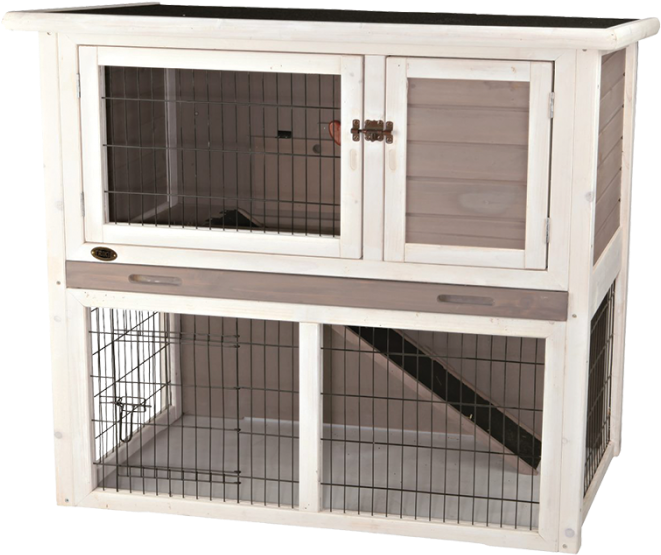 Trixie Pet Products Two Story Rabbit Hutch - Trixie Pet Cage Medium Rabbit Enclosure With Sloped (700x700), Png Download