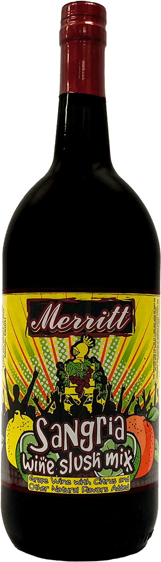 Merritt Estate Winery Sangria Wine Slush Mix - Glass Bottle (362x1200), Png Download