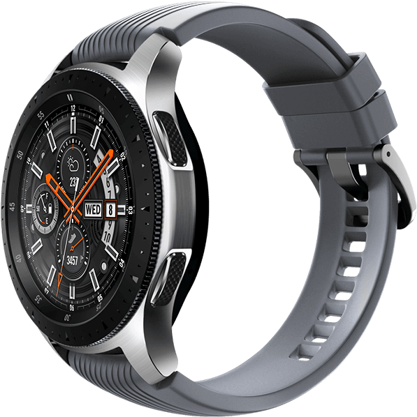 46mm Galaxy Watch In Silver On Left With Basalt Grey - Samsung Galaxy Watch 46mm (612x612), Png Download