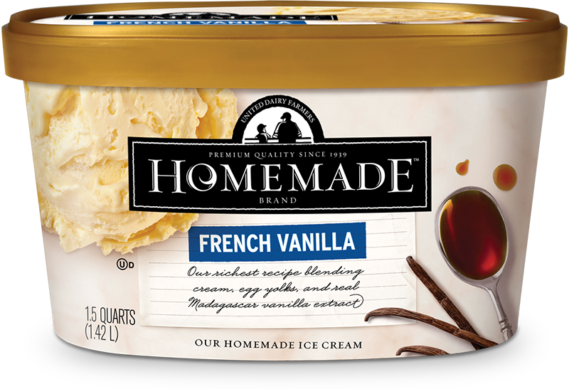 Homemade Brand French Vanilla Ice Cream 48oz - Homemade Peanut Butter And Chip Ice Cream (800x547), Png Download