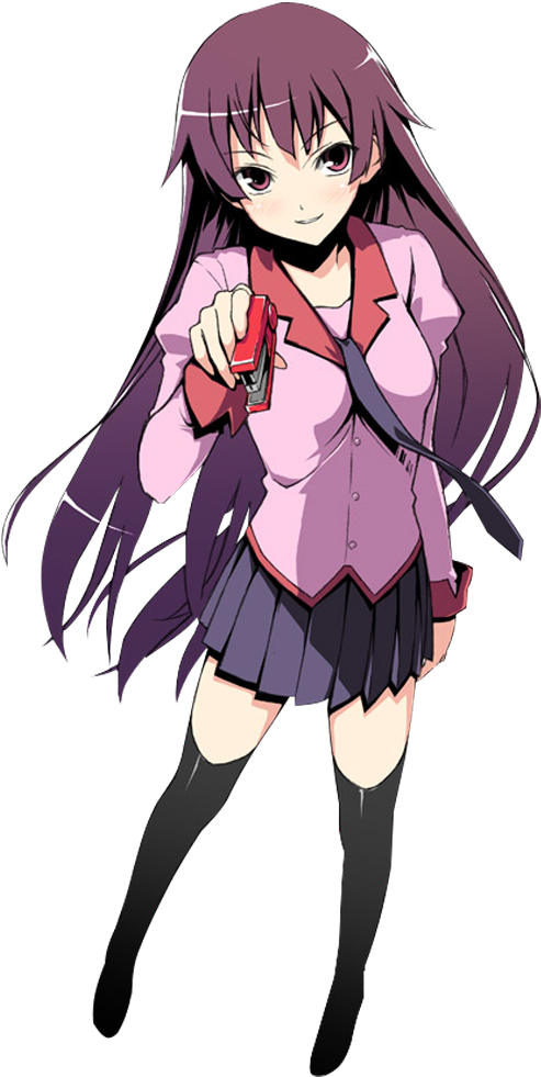 Hitagi Senjougahara Picture Background Image - Hitagi Senjougahara Png (500x1000), Png Download