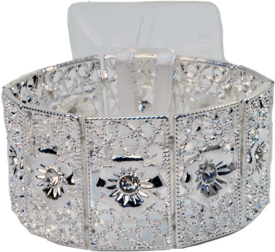 Fitz Design Floral Corsage Bracelet - Silver Filigree (555x557), Png Download