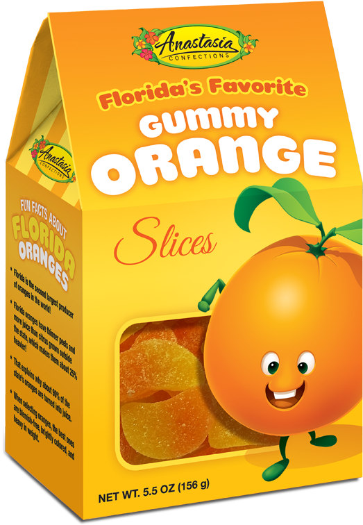 Gummi Orange Slices Gable Box - Florida (1500x801), Png Download