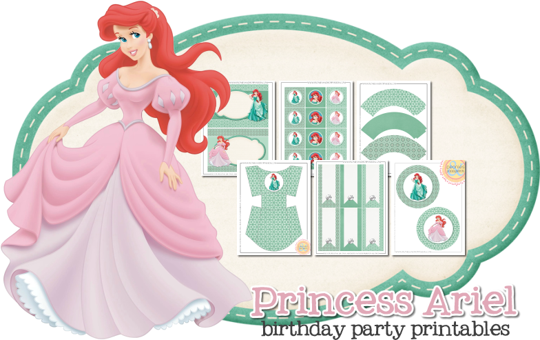 Princess Ariel Birthday Party - Disney Princess Ariel Giant Wall Sticker (800x500), Png Download