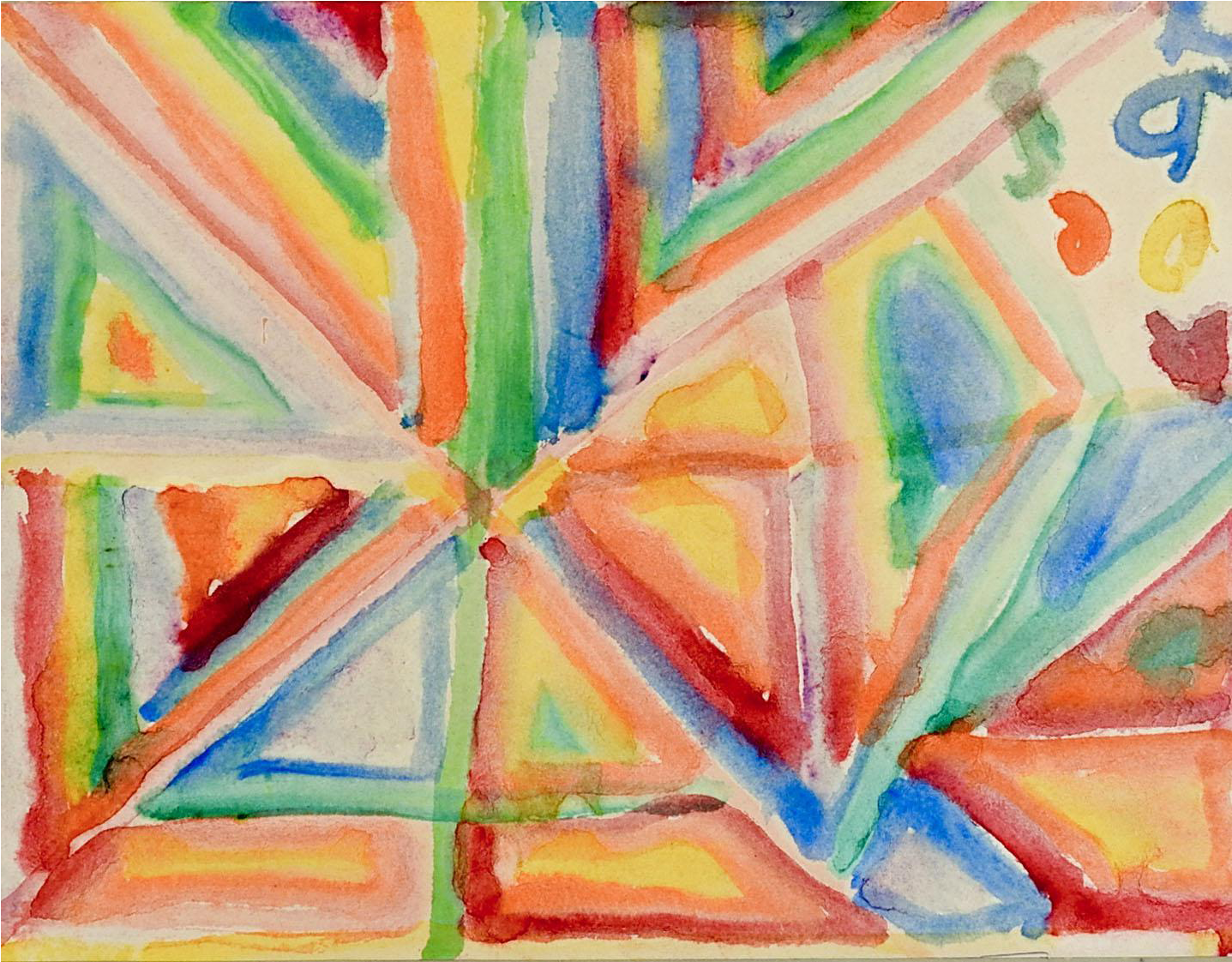 Collection Of Free Pastel Drawing Download On - Painting Watercolor Geometric Abstract (1596x1246), Png Download