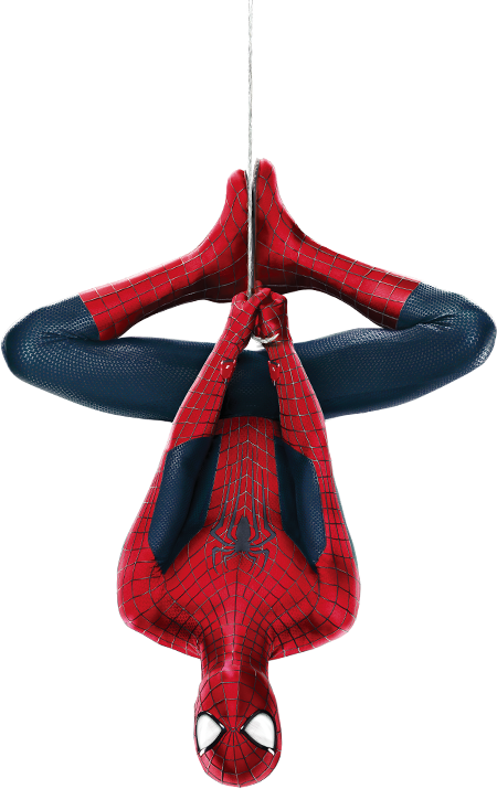 The Amazing Spiderman - Spiderman Hanging Upside Down (450x715), Png Download