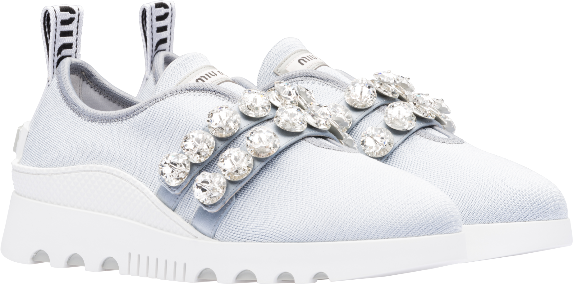 Miu Run Stretch Knit Slip-on Sneakers - Sneakers (2400x2400), Png Download