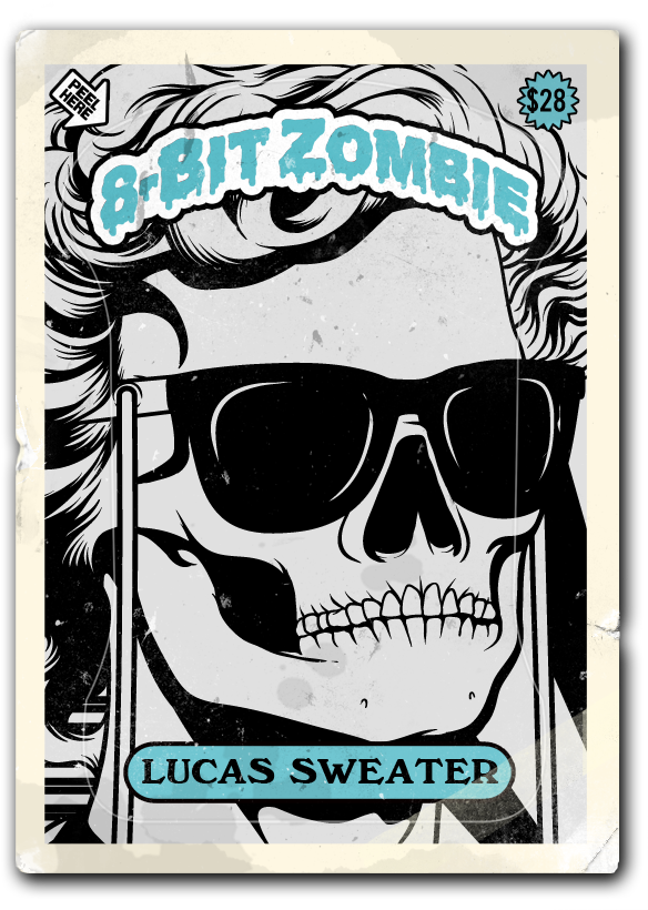 $28 8-bit Zombie Lucas Sweater - Skull (600x820), Png Download