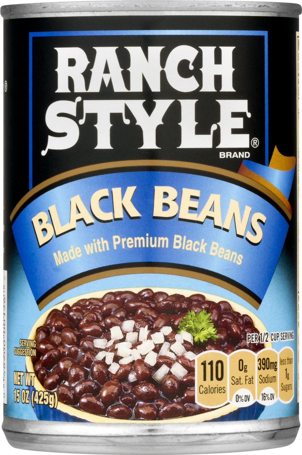 Ranch Style Black Beans - 15 Oz Can (1800x1800), Png Download