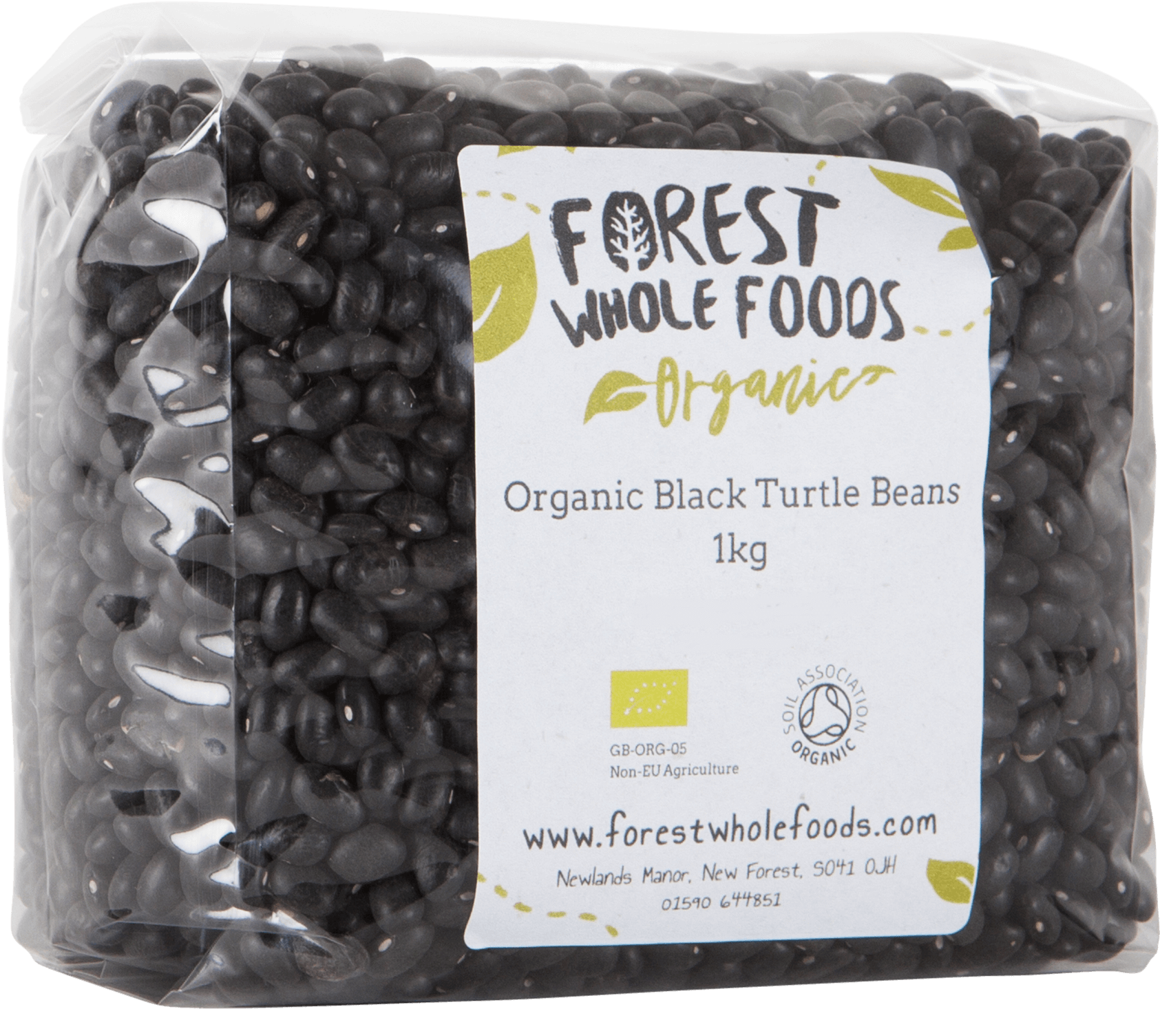 Organic Black Turtle Beans 1kg - Forest Whole Foods Organic Hulled Sesame Seeds 250g (2000x2000), Png Download