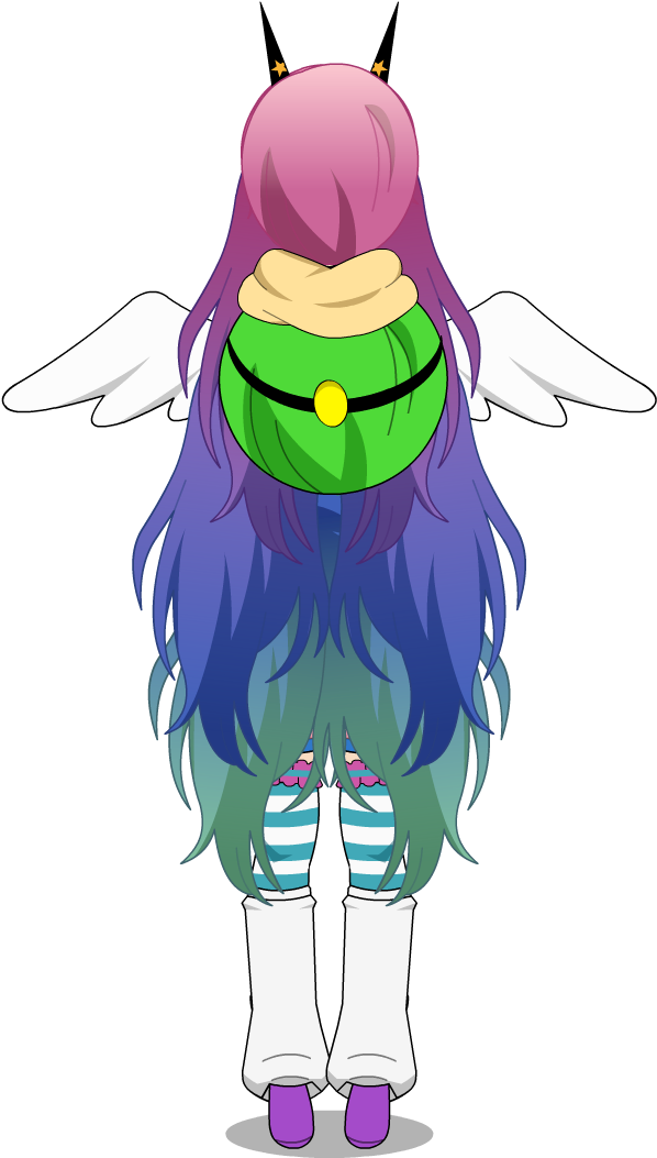 The Wings Are Connected To Her Backpack - Cartoon (632x1085), Png Download