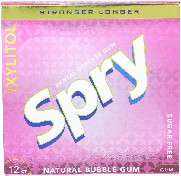Spry Chewing Gum Bubble Gum - Spry Xylitol Gum, Stronger Longer Bubble Gum, 55ct (650x650), Png Download