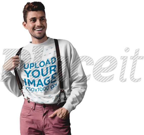 Placeit Crewneck Mockup Featuring - Crew Neck (750x563), Png Download