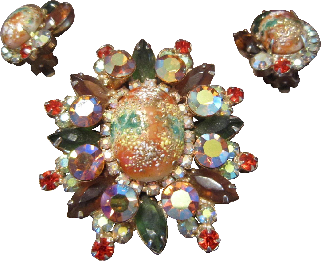 Juliana Easter Egg Brooch And Earrings With Multicolored - Crystal (1365x1365), Png Download