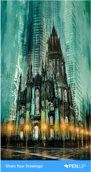 Penup Blog [tip] Drawing Gothic Architecture Using - Drawing Gothic Architecture (540x597), Png Download