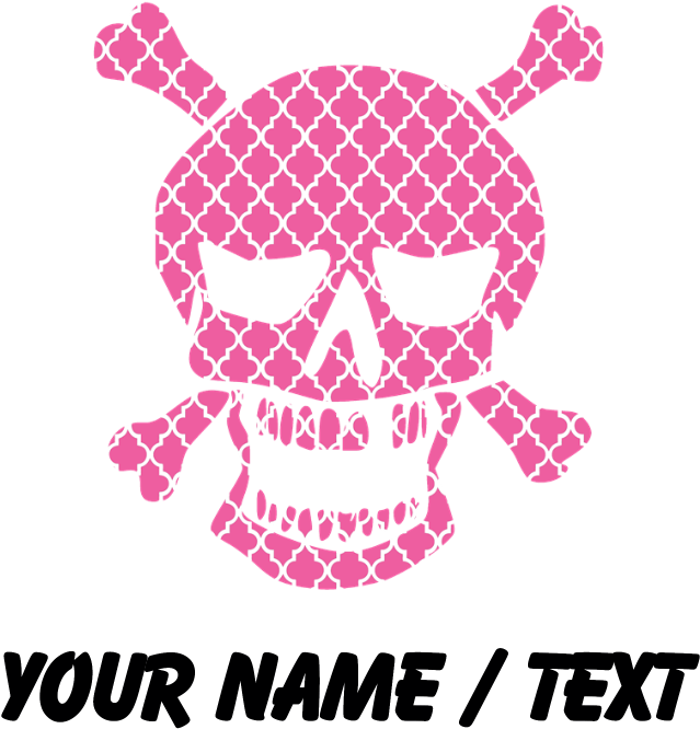 Custom Skull Pink Quatrefoil T-shirt - Skull Pink Quatrefoil 3'x5' Area Rug (700x700), Png Download