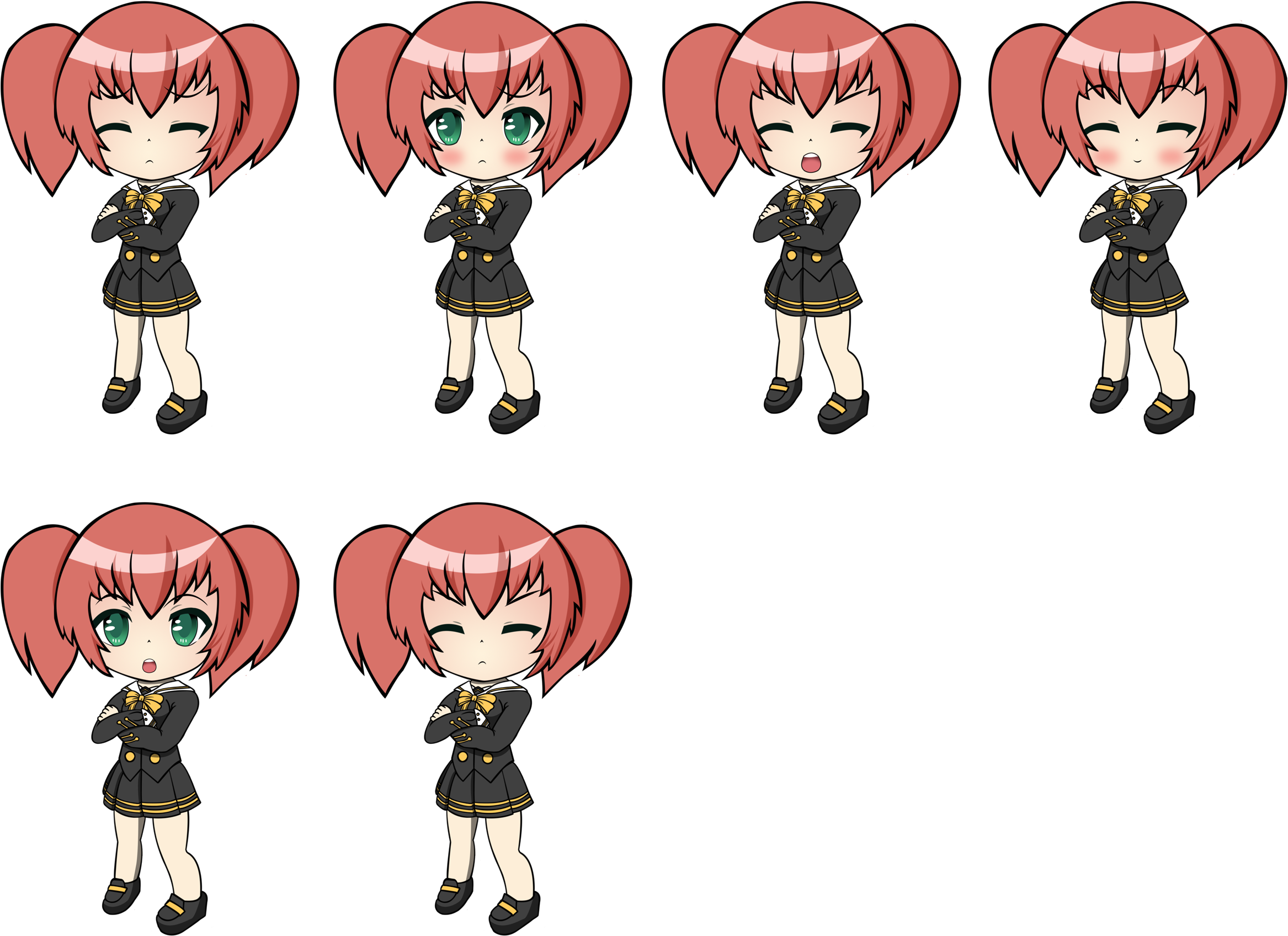 Serafuku Arm Crossed - Cartoon (2500x2700), Png Download